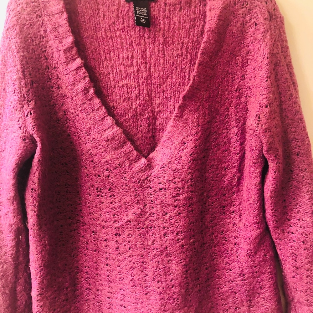 Pink V Neck Sweater